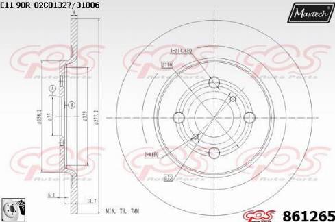 Maxtech 861265.0080 - Bremžu diski ps1.lv