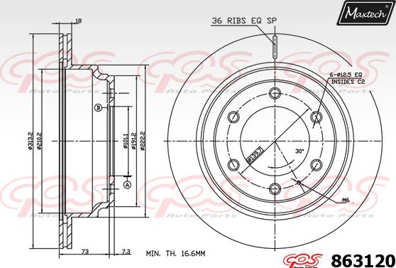 Maxtech 861266 - Bremžu diski ps1.lv