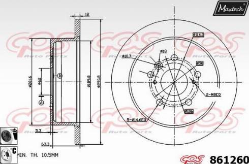 Maxtech 861260.6060 - Bremžu diski ps1.lv