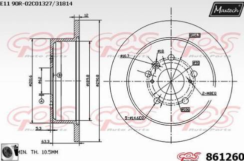 Maxtech 861260.0060 - Bremžu diski ps1.lv