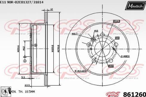 Maxtech 861260.0080 - Bremžu diski ps1.lv