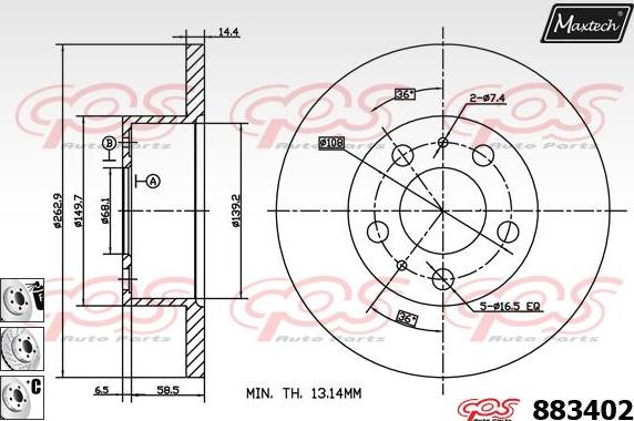 Maxtech 875311 - Bremžu diski ps1.lv