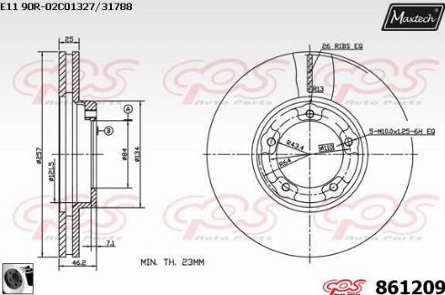 Maxtech 861209.0060 - Bremžu diski ps1.lv