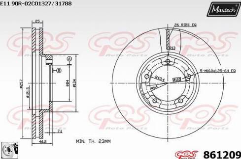 Maxtech 861209.0080 - Bremžu diski ps1.lv