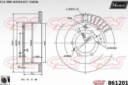 Maxtech 861201.0060 - Bremžu diski ps1.lv