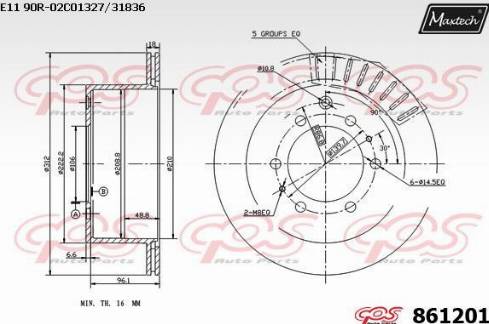 Maxtech 861201.0000 - Bremžu diski ps1.lv