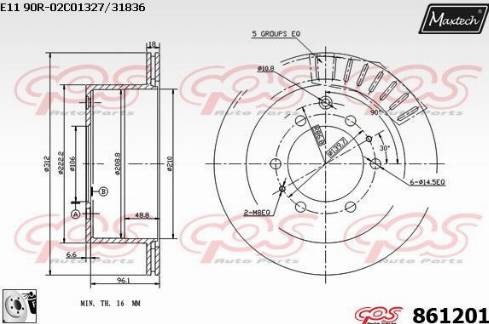 Maxtech 861201.0080 - Bremžu diski ps1.lv