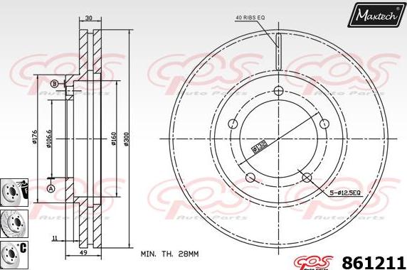 Maxtech 873052 - Bremžu diski ps1.lv