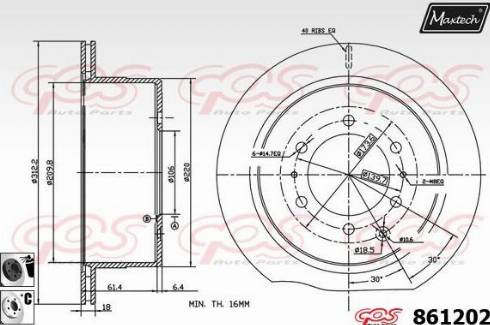 Maxtech 861202.6060 - Bremžu diski ps1.lv