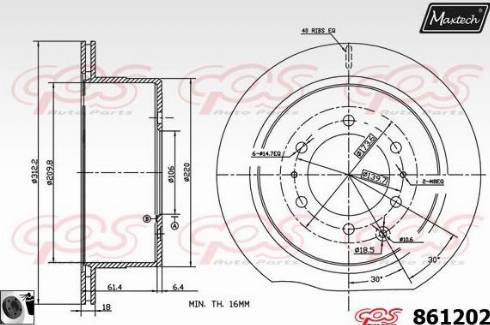 Maxtech 861202.0060 - Bremžu diski ps1.lv