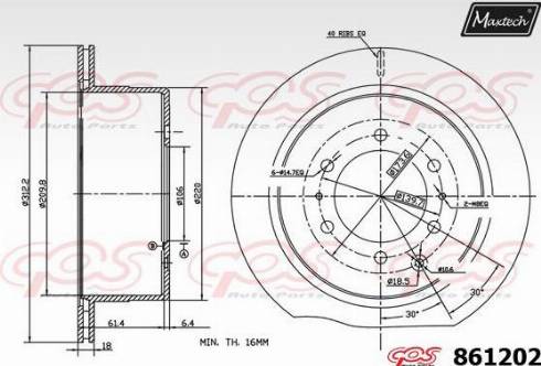 Maxtech 861202.0000 - Bremžu diski ps1.lv