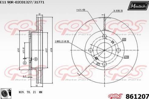 Maxtech 861207.0060 - Bremžu diski ps1.lv