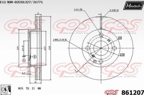 Maxtech 861207.0080 - Bremžu diski ps1.lv