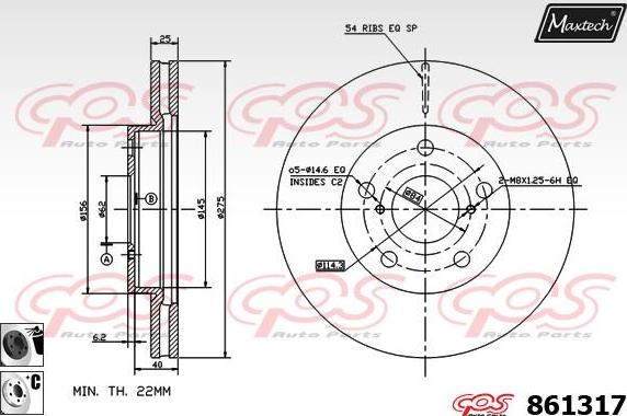 Maxtech 861207 - Bremžu diski ps1.lv