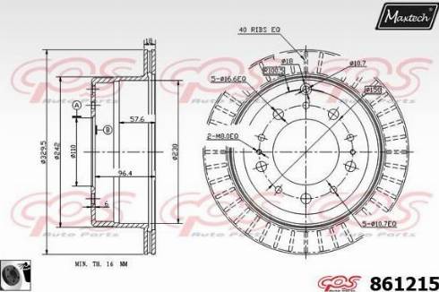 Maxtech 861215.0060 - Bremžu diski ps1.lv