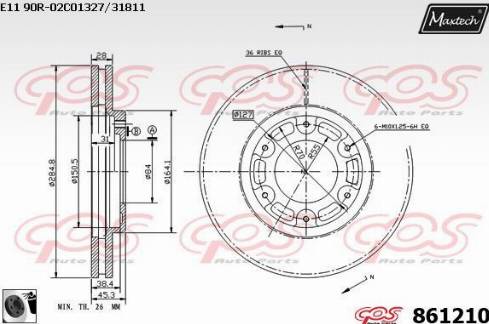 Maxtech 861210.0060 - Bremžu diski ps1.lv