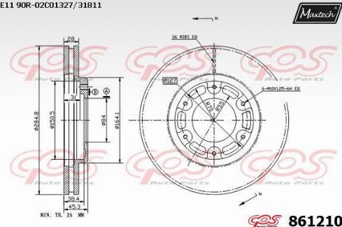 Maxtech 861210.0000 - Bremžu diski ps1.lv