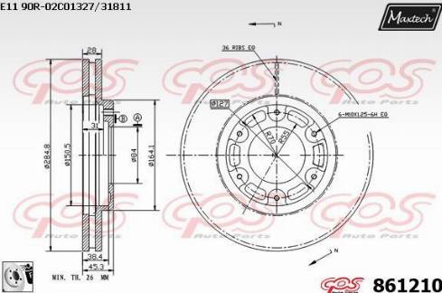 Maxtech 861210.0080 - Bremžu diski ps1.lv