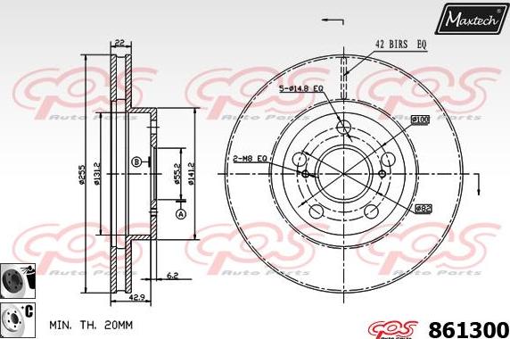 Maxtech 861210 - Bremžu diski ps1.lv