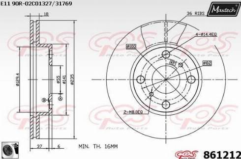 Maxtech 861212.0060 - Bremžu diski ps1.lv