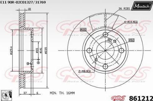 Maxtech 861212.0080 - Bremžu diski ps1.lv