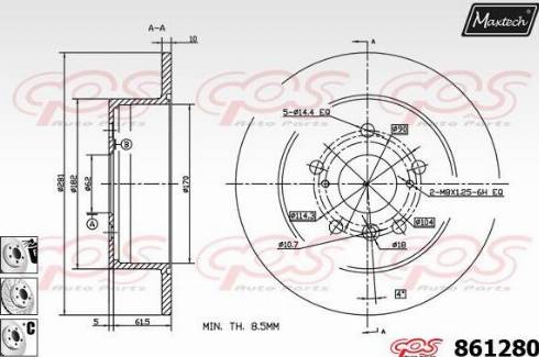 Maxtech 861280.6980 - Bremžu diski ps1.lv