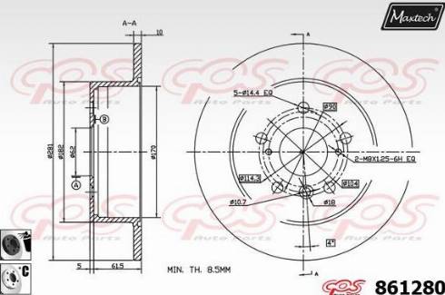 Maxtech 861280.6060 - Bremžu diski ps1.lv