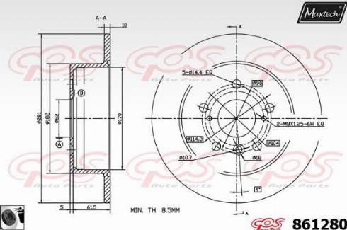 Maxtech 861280.0060 - Bremžu diski ps1.lv