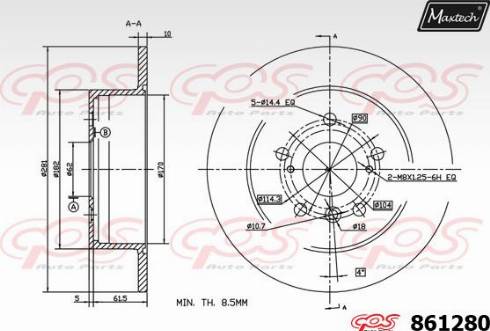 Maxtech 861280.0000 - Bremžu diski ps1.lv