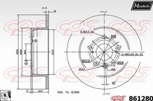 Maxtech 861280.0080 - Bremžu diski ps1.lv