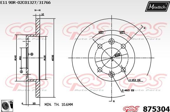 Maxtech 861280 - Bremžu diski ps1.lv