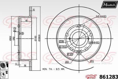 Maxtech 861283.6060 - Bremžu diski ps1.lv