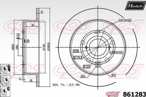 Maxtech 861283.6880 - Bremžu diski ps1.lv