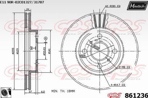 Maxtech 861236.0060 - Bremžu diski ps1.lv