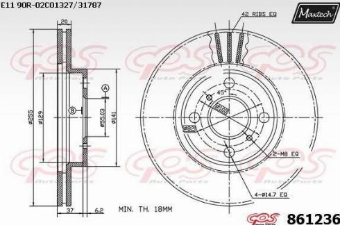 Maxtech 861236.0000 - Bremžu diski ps1.lv