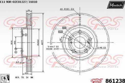 Maxtech 861238.0080 - Bremžu diski ps1.lv