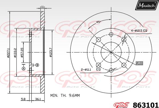 Maxtech 861238 - Bremžu diski ps1.lv