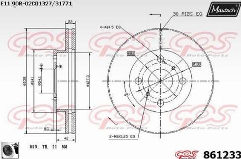 Maxtech 861233.0060 - Bremžu diski ps1.lv