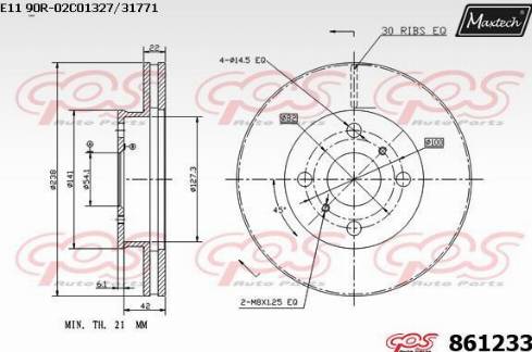 Maxtech 861233.0000 - Bremžu diski ps1.lv