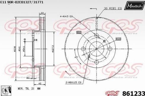 Maxtech 861233.0080 - Bremžu diski ps1.lv