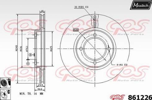 Maxtech 861226.6060 - Bremžu diski ps1.lv