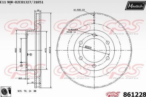 Maxtech 861228.0060 - Bremžu diski ps1.lv