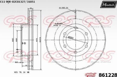 Maxtech 861228.0000 - Bremžu diski ps1.lv