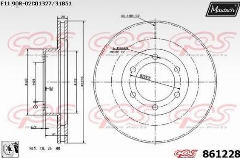 Maxtech 861228.0080 - Bremžu diski ps1.lv