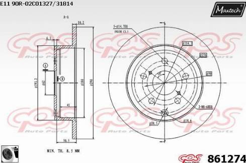 Maxtech 861274.0060 - Bremžu diski ps1.lv