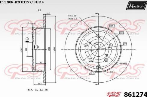 Maxtech 861274.0000 - Bremžu diski ps1.lv