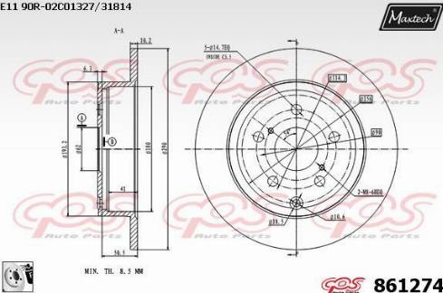 Maxtech 861274.0080 - Bremžu diski ps1.lv