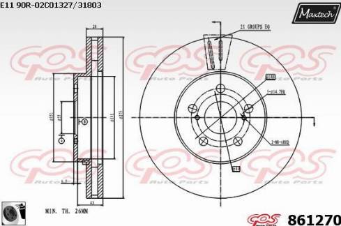 Maxtech 861270.0060 - Bremžu diski ps1.lv