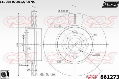 Maxtech 861273.0060 - Bremžu diski ps1.lv