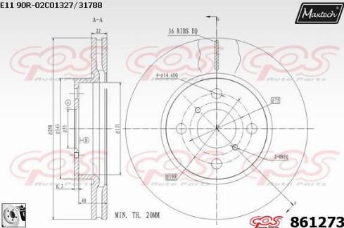 Maxtech 861273.0080 - Bremžu diski ps1.lv